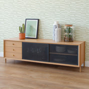 Gabin 162cm sideboard with drawers, natural oak, matt slate grey metal