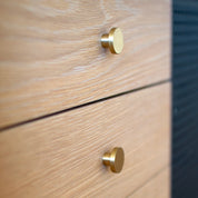 Gabin 162cm sideboard with drawers, natural oak, matt slate grey metal