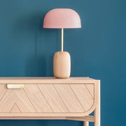 Nina table lamp, pale pink lampshade