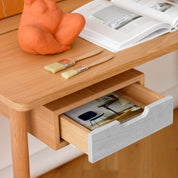 Honoré desk, natural oak, white lacquer