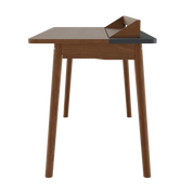 Honoré desk, walnut, slate gray lacquer