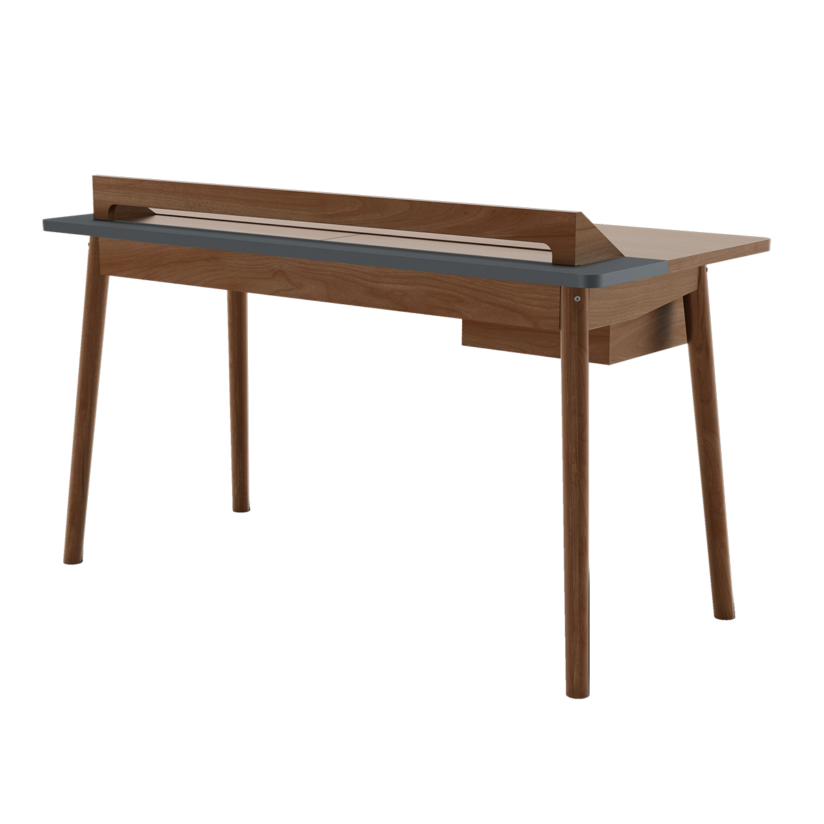 Honoré desk, walnut, slate gray lacquer