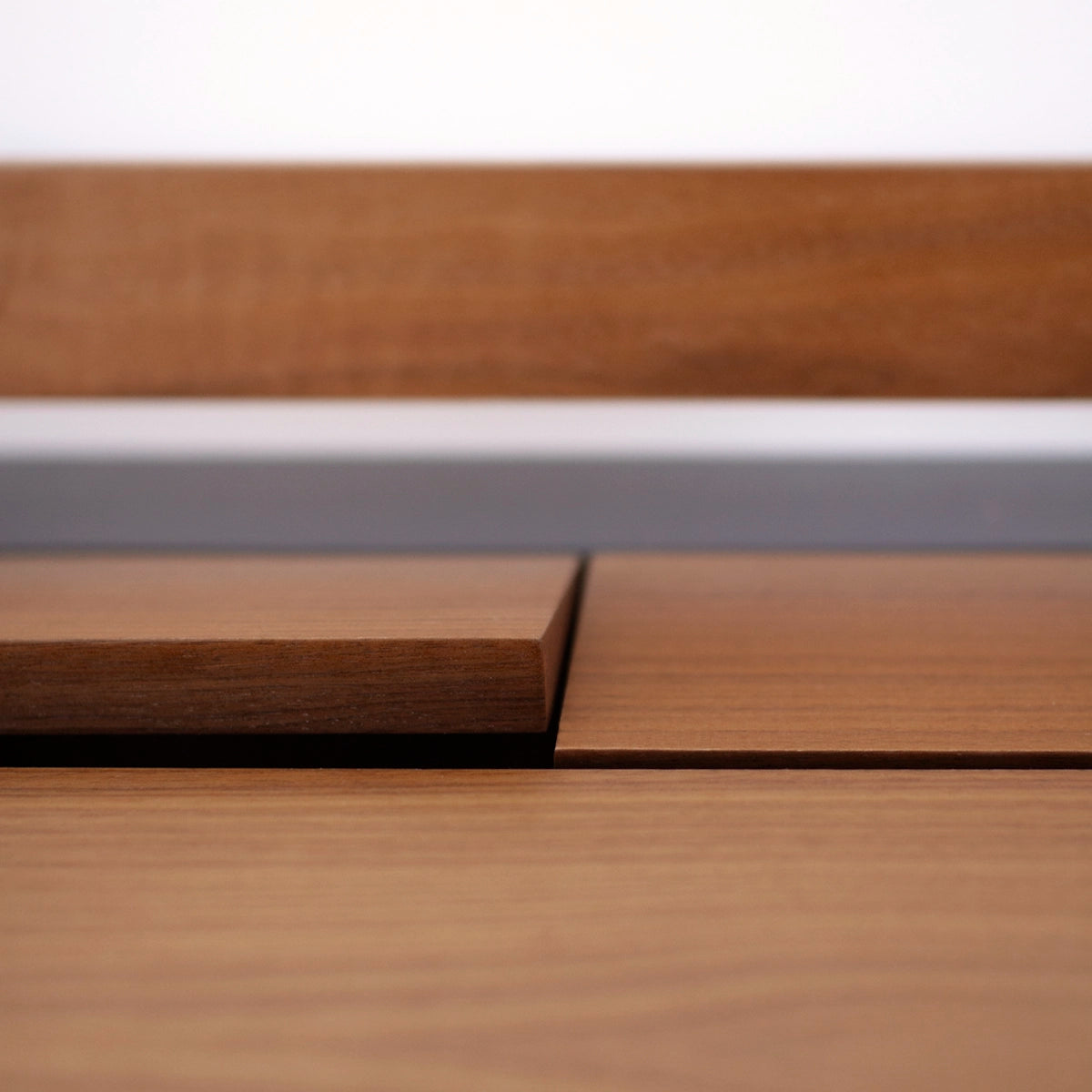 Honoré desk, walnut, slate gray lacquer