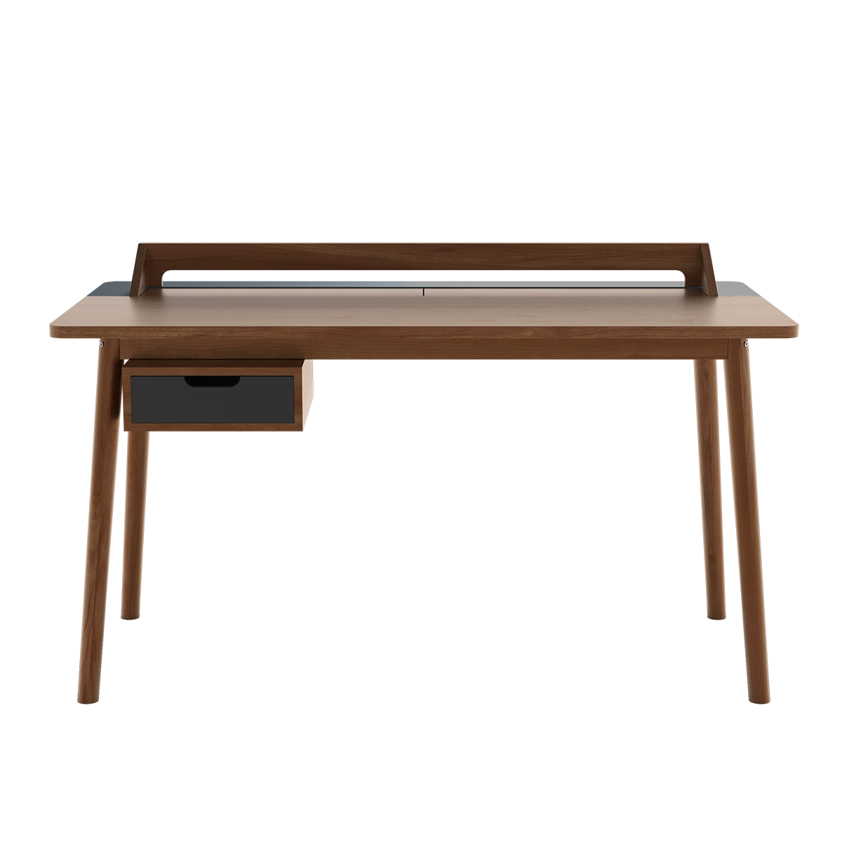 Honoré desk, walnut, slate gray lacquer