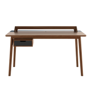 Honoré desk, walnut, slate gray lacquer