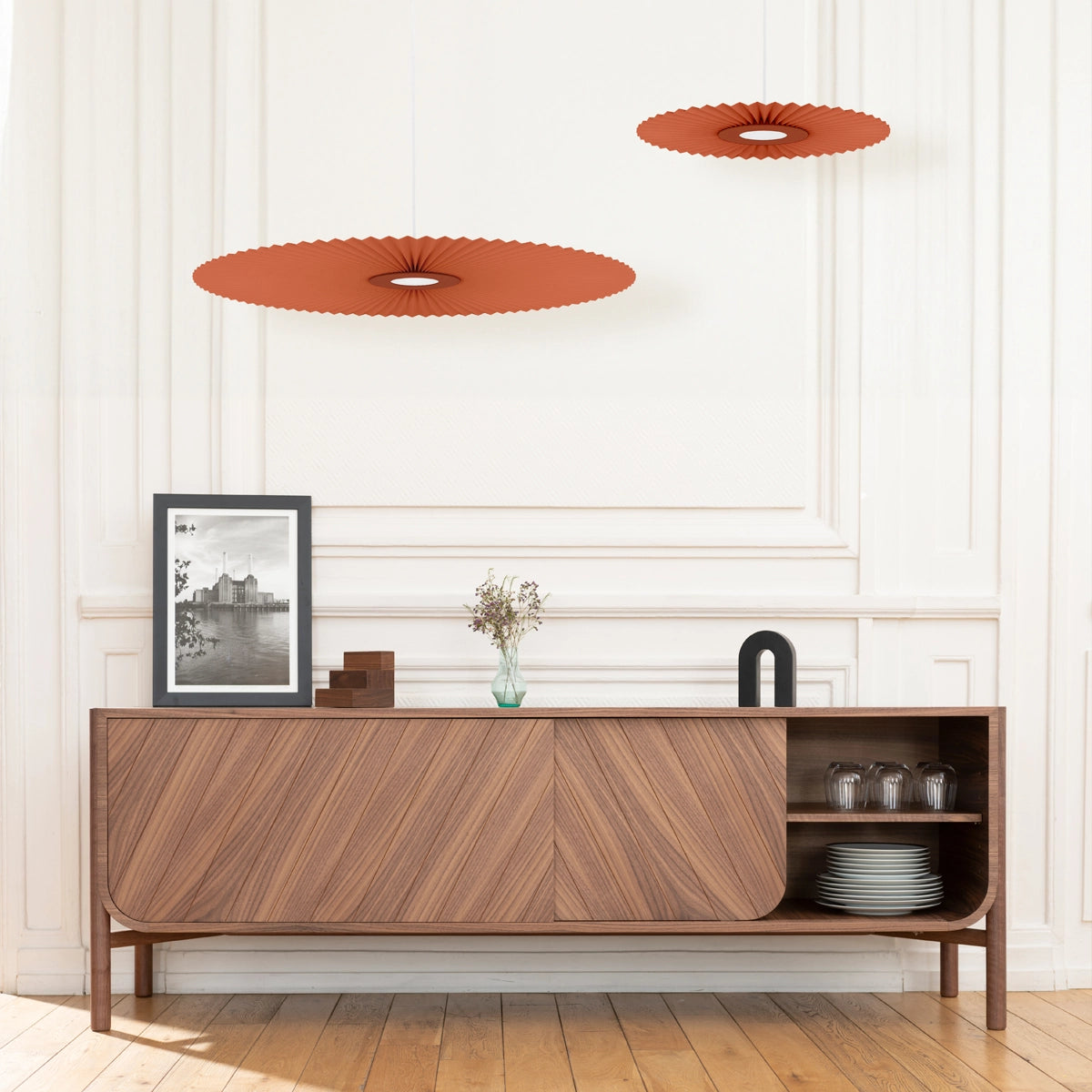 Carmen M 90cm pendant light, slate grey
