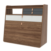 gaston secretaire mural 80 noyer gris ardoise gris clair 1