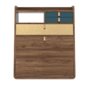 gaston secretaire mural 60 noyer bleu petrole laiton 2