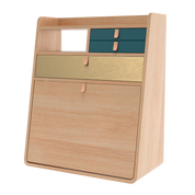 gaston secretaire mural 60 chene bleu petrole laiton 1