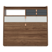 gaston secretaire mural 80 noyer gris ardoise gris clair 2
