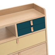 gaston secretaire mural 60 chene bleu petrole laiton 3