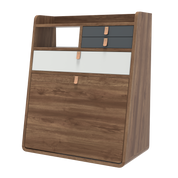 gaston secretaire mural 60 noyer gris ardoise gris clair 1