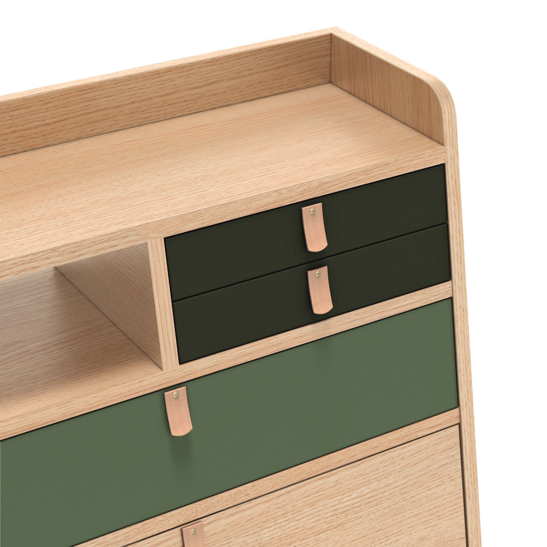 gaston secretaire mural 60 chene vert cendre sauge 3