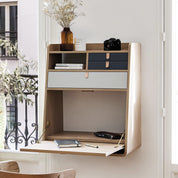 gaston secretaire mural 80 chene gris ardoise gris clair 6
