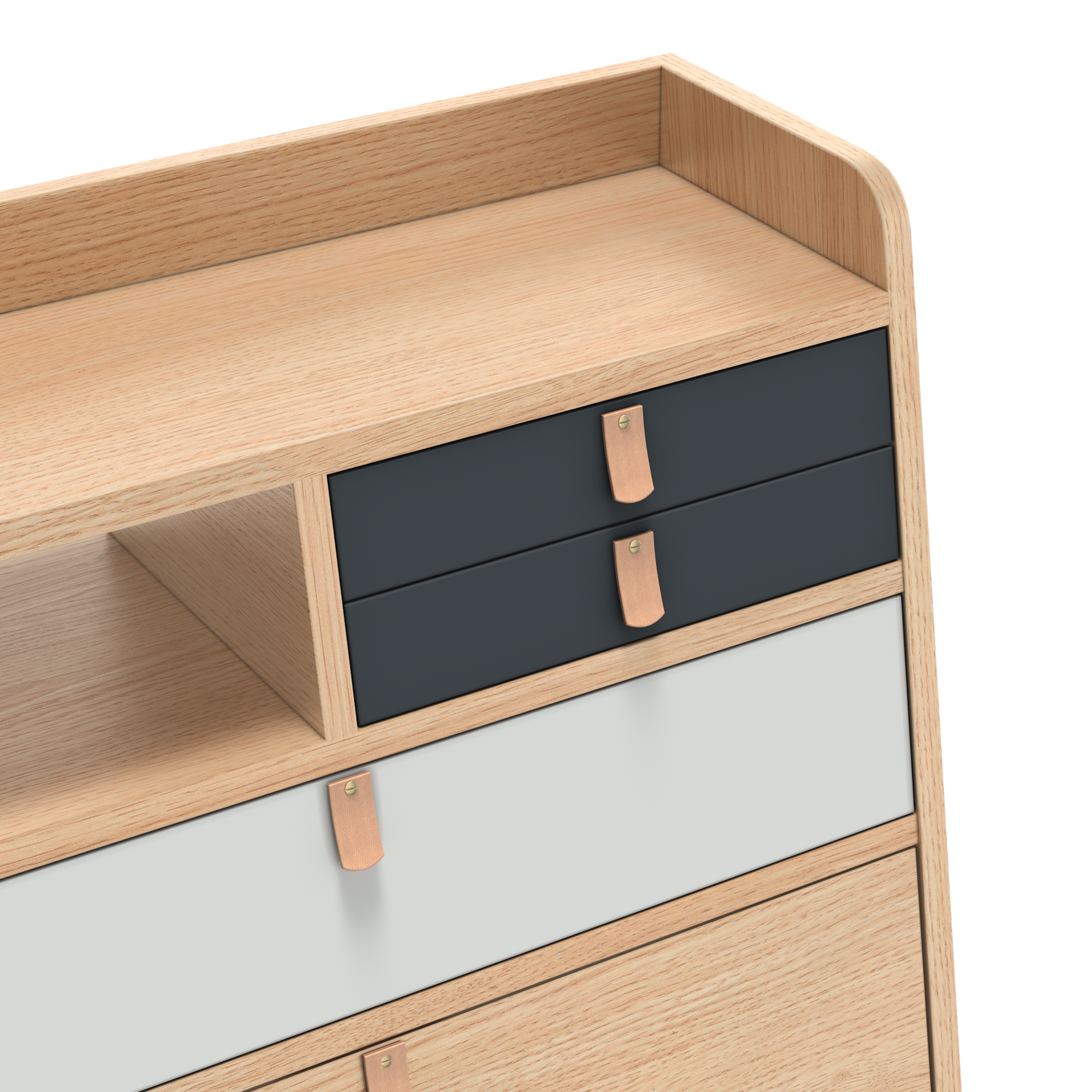 gaston secretaire mural 60 chene gris ardoise gris clair 3