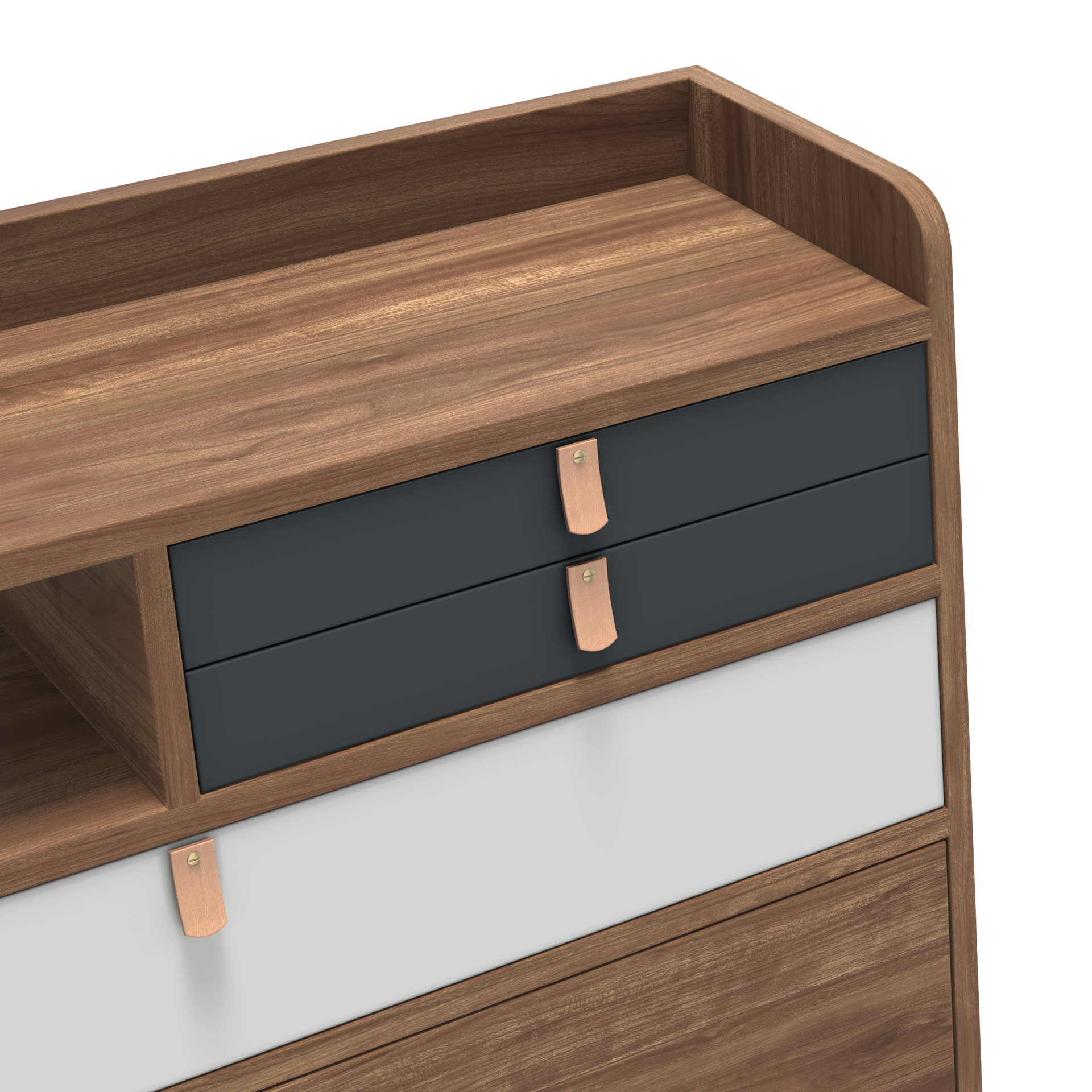 gaston secretaire mural 80 noyer gris ardoise gris clair 3