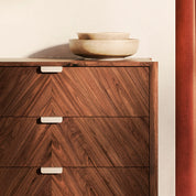 Marius three-drawer chest of drawers, walnut