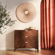 Marius three-drawer chest of drawers, walnut