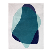 Serge rug 183x223cm, New Zealand wool, green/blue